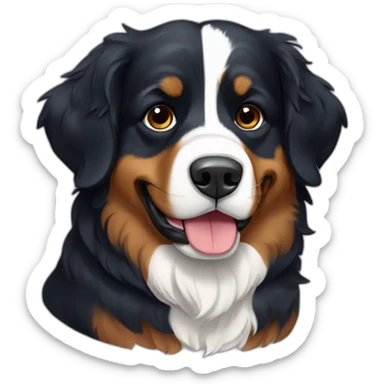 bernese mountaind dog with Norwegian flag sticker