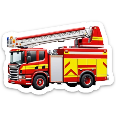 Fire Truck - Scania P320 Fire Truck (Model Year: 2015) (Iconic Colour: Red with white and yellow stripes) sticker