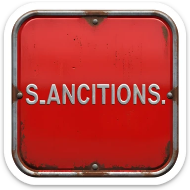 
red road sign with the inscription sanctions sticker