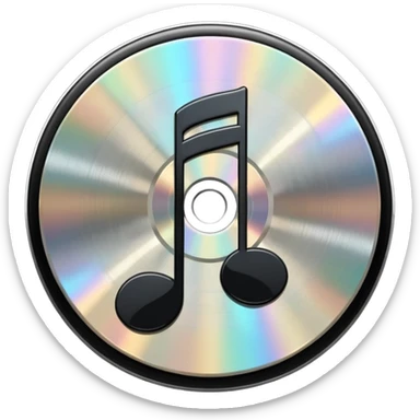 music note with a music disc sticker