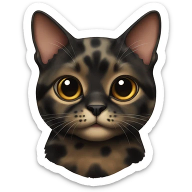 mostly black tortie shell colored cat sticker