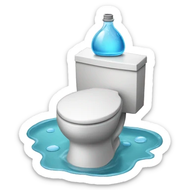 toilet with dollar and water sticker