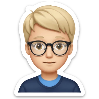 boy in glasses portrait sticker