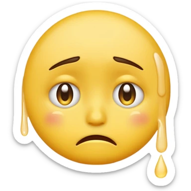 Crying unisex yellow emoji sticker