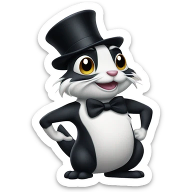 pepe la pew in a top hat  sticker