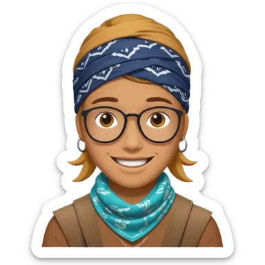 hipster bandana sticker