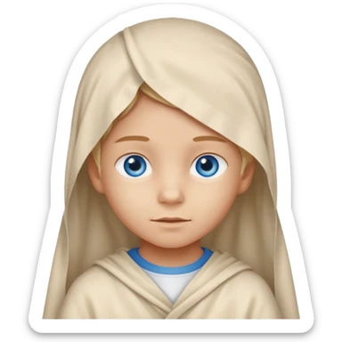 blue eyed desert child with creme cloth sticker