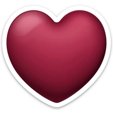 Un emoji de corazón color vinotinto sticker