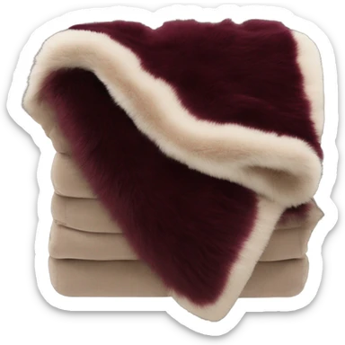 burgundy luxury fur folded blanket sticker