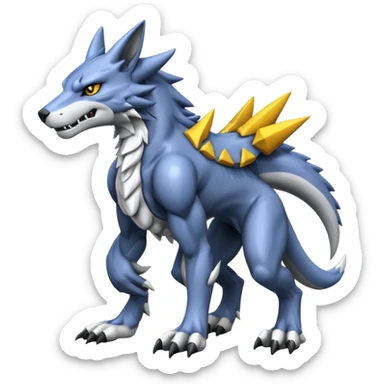  Cool Edgy Shiny Greymon-Sergal-Protogen-Weregarurumon full body sticker