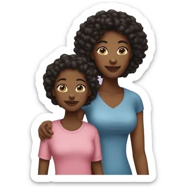 Black mother and teen daughter sticker