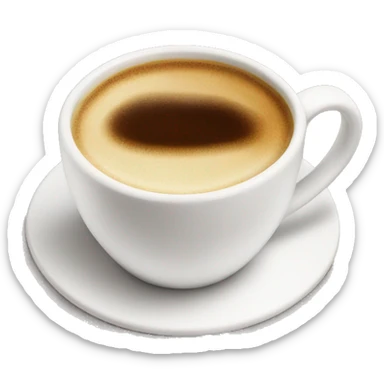 Warm coffee in small white cup sticker