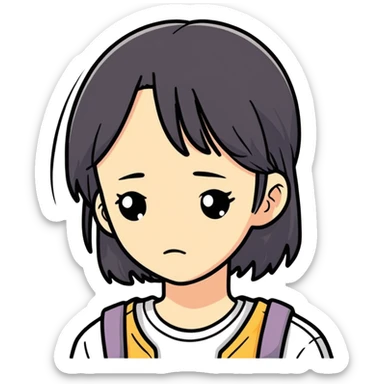 Sad pretty teenage girl who appears lonely and forgotten  sticker