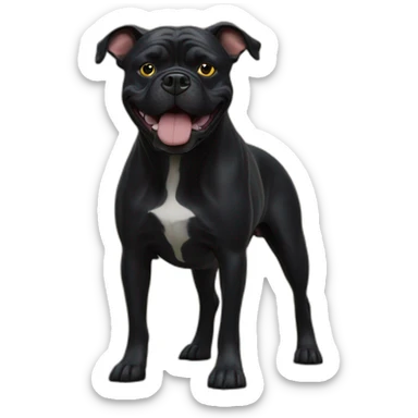 Bull dog black dog con Ud las Palmas football sticker