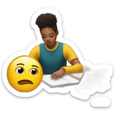 A student is distracted by tik tok while studying sticker