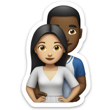 Filipina girl and black guy  sticker