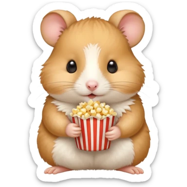 hamster holding pop corn sticker
