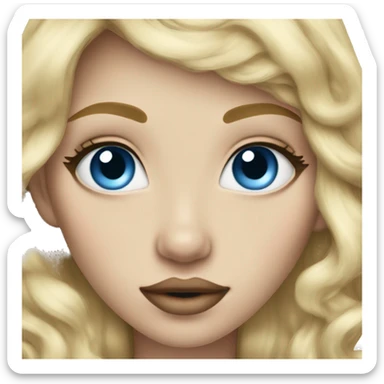 Blonde blue eyes princess big lips big lashes sticker