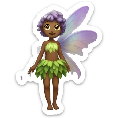 forest fairy with translucent big wings  sticker