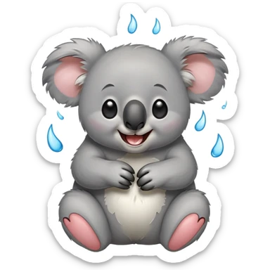 koala laughing hysterically with tears of joy sticker