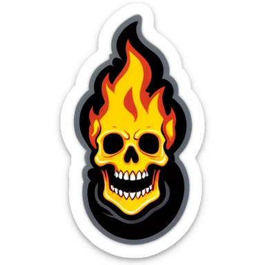 Un squelettes en feu  sticker