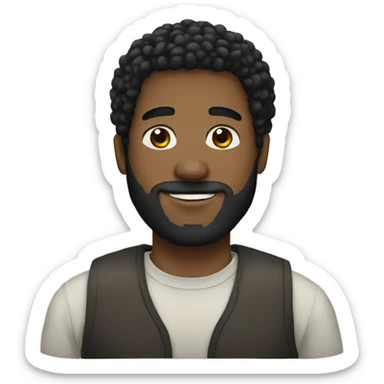 black man with beard, mustache, and short afro  sticker