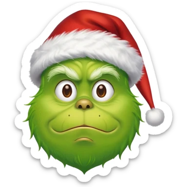 The grinch with santa hat sticker