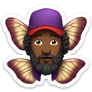 Daddy valentin purple big moth big red hat sticker
