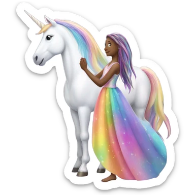 Unicorn with a girl sticker
