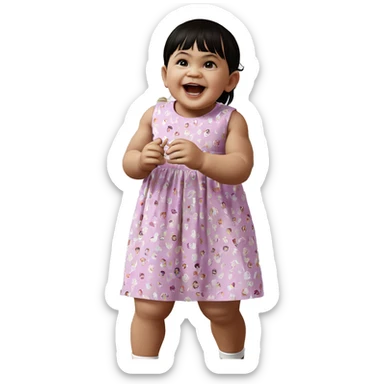 happy child in dress sticker