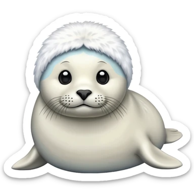 white winter & artic animal (seal)  sticker