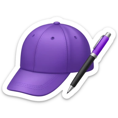 A plastic brown ball cap and the long rectangle purple. (With a pen) And looks like a BFDI style sticker