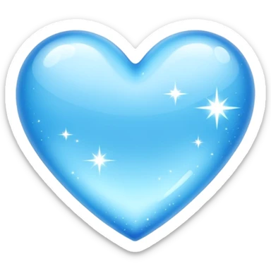 Light sky blue heart with sparkles  sticker