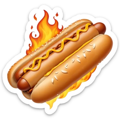 Hand Holding a Flaming Hotdog sticker