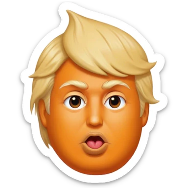 Piece of orange poop with Donald Trump’s hair and face on it sticker