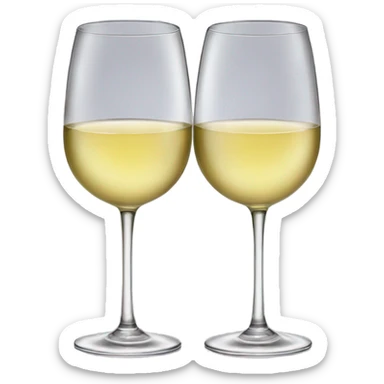 Two glasses of white wine are clinking sticker
