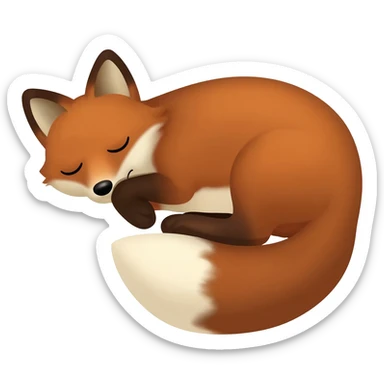 A full fox body sleeping. sticker