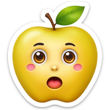 surprised yellow apple style emoji sticker
