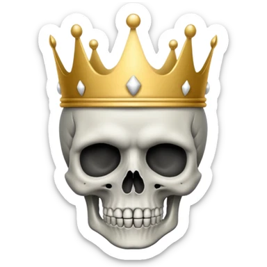 Skull face with a crown silencing sticker