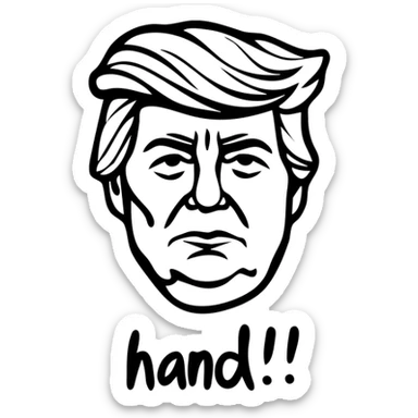 Donald Trump with signature hairstyle sticker