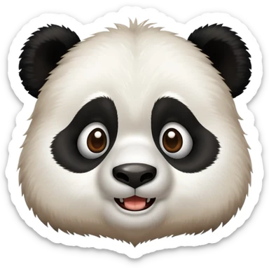 a panda looks stupid but with passion
 sticker