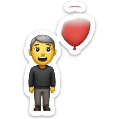 a person who pulls a balloon with his mouth sticker