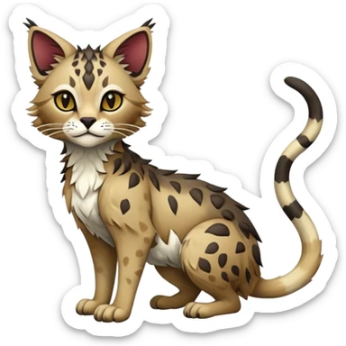 Modern Realistic Rare Fantasy Feline-Vernid-Trico-species by LiLaiRa full body sticker