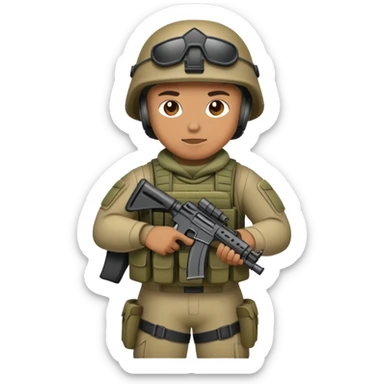 military soldier in combat gear, Arma Reforger style sticker