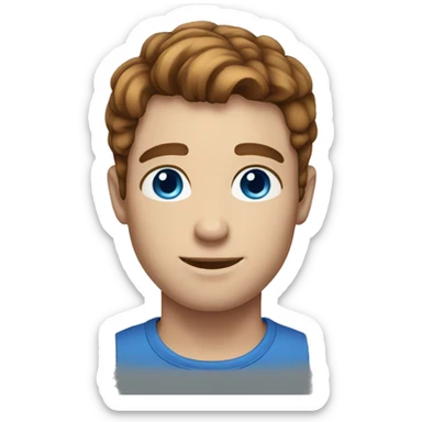  A guy with blue eyes and freckles brown hair  sticker