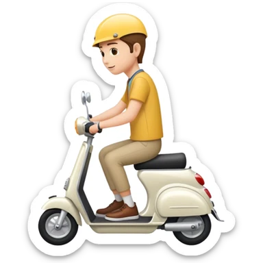 riding a scooter sticker
