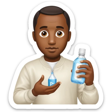 p diddy holding baby oil sticker