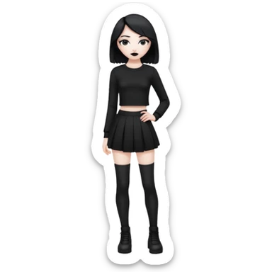 alt-girl в чёрной одежде в полный рост  sticker