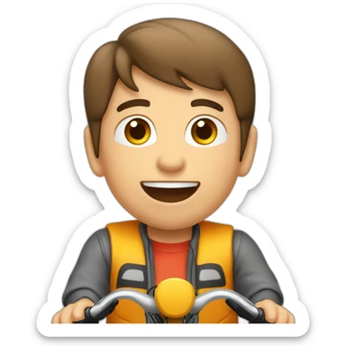 niño en bicicleta repartiendo de periódicos sticker