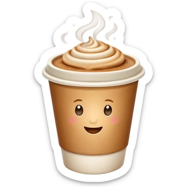 generate an ios genmoji of a chai in a paper cup sticker